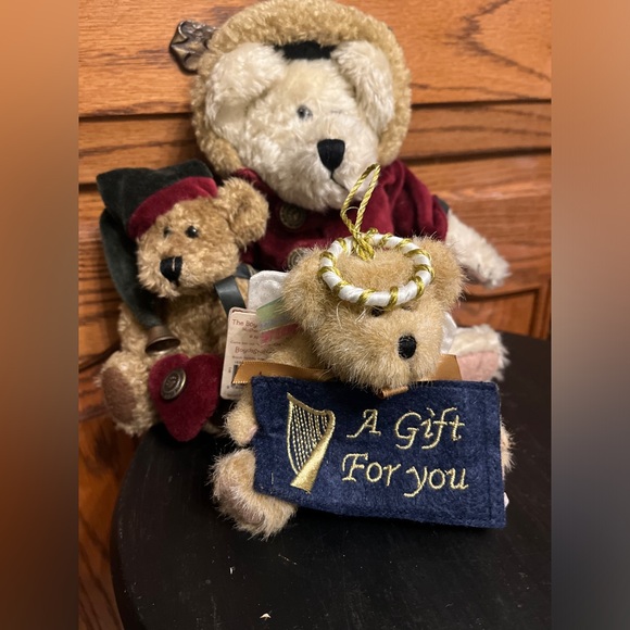 Vintage 3 Boyds Bears plush Christmas Santa angel collectors holiday decor - Picture 1 of 5